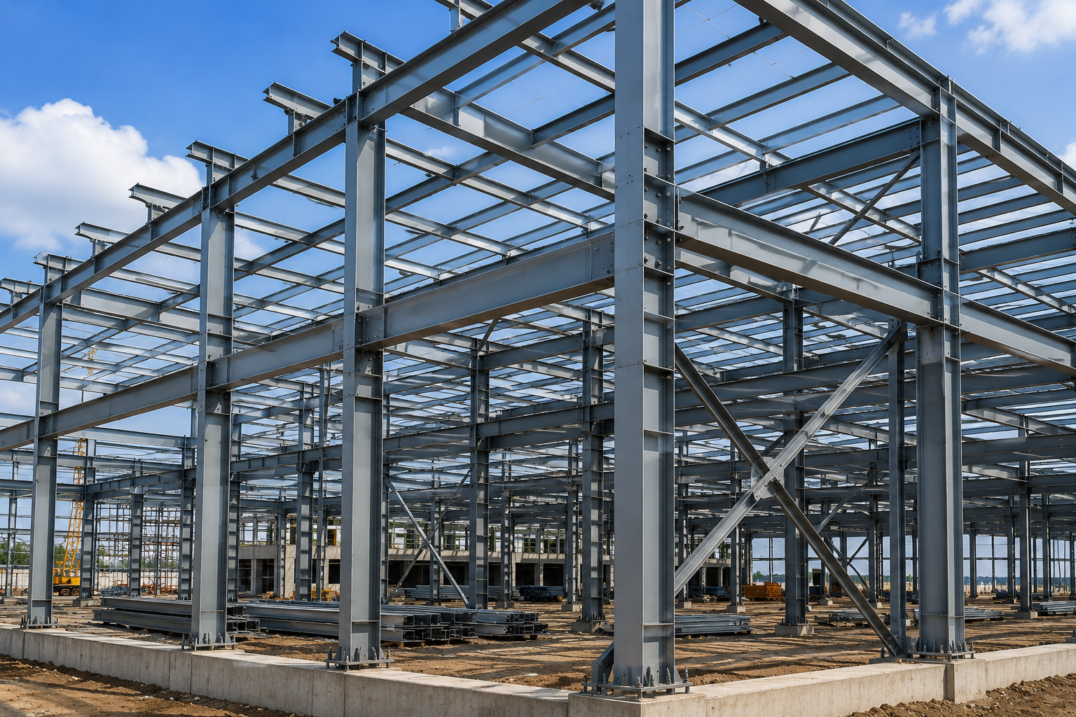 Steel support framework