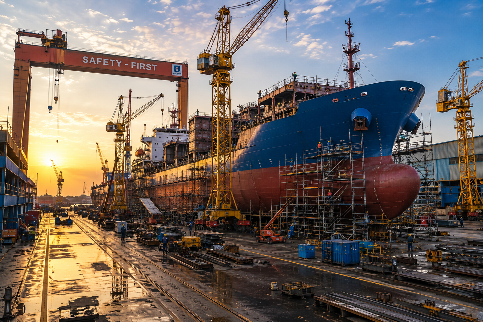 Ship building yard